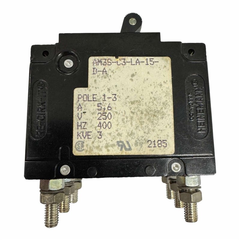 AM3S-C3-LA-15-D-A Heinemann 3 Pole Circuit Breaker 5.6A 250V