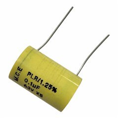 PLR MCE Capacitor Axial Film 0.1uF 100nF 63V 1.25% 22x14mm