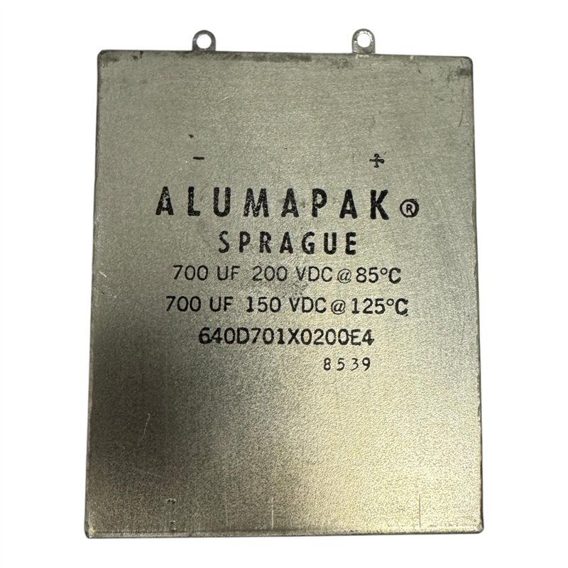 640D701X0200E4 Sprague Alumapak Capacitor Electrolytic 700uF 150V 125C 5910-01-042-7570