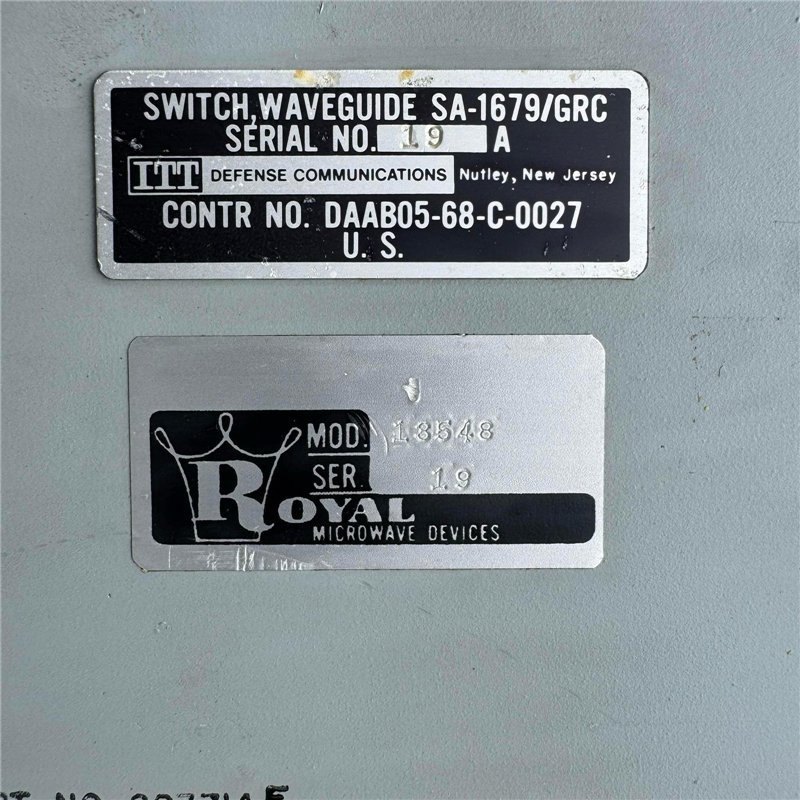 18548 Royal Microwave Waveguide SPDT Switch WR-187 WR187