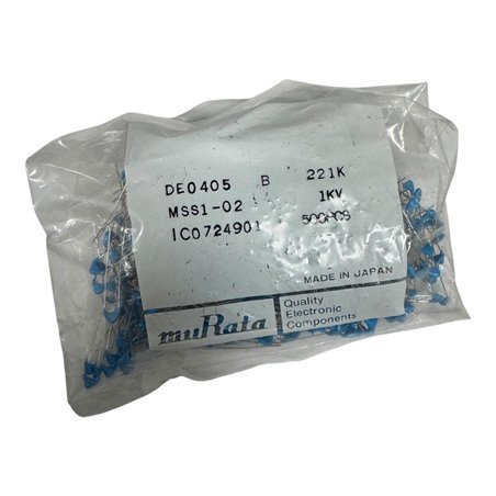 DE0405B221K Murata Capacitor Radial Ceramic Disc 200pF 1000V 1kV [QTYx500]