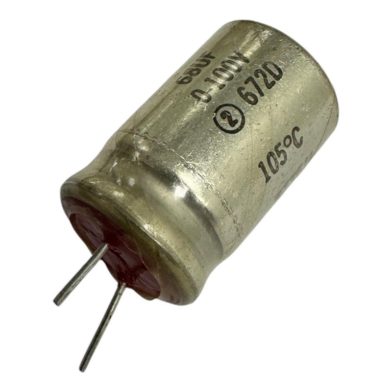 672D Sprague Capacitor Radial Electrolytic 68uF 100V 105C 25.5x16mm
