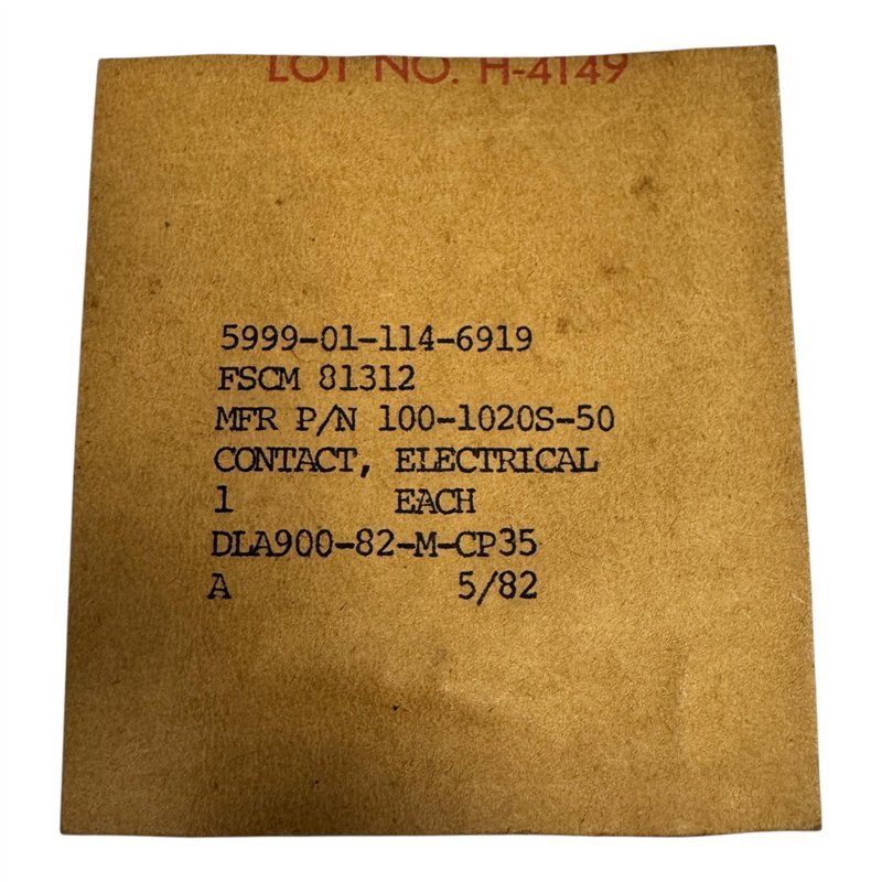 5999-01-114-6919 Electrical Gold Contact Pin