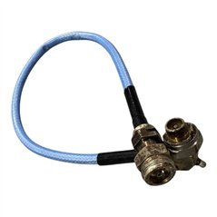7630 Cable Assembly Coaxial 7.7mm High Power 4.1/9.5 DIN Male 90° - Female Length:500mm