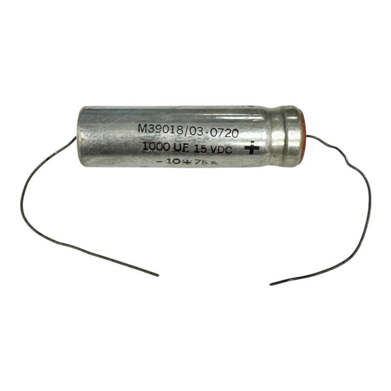 M39018/03-0720 Cornell Dubilier Capacitor Axial Aluminium Electrolytic 1000uF 15V 57x16mm