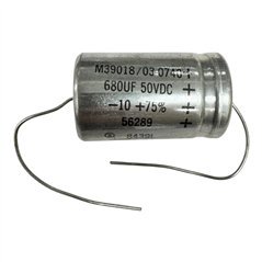 M39018/03-0740 Cornell Dubilier Capacitor Axial Aluminium Electrolytic 680uF 50V 42x25mm