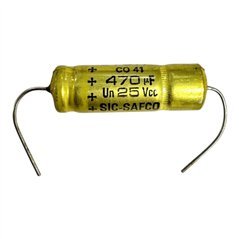 CO-41 Sic Safco Capacitor Axial Electrolytic 470uF 25V 31.5x10.5mm
