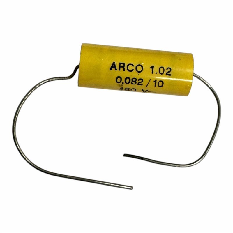 1.02 Arciotronics Capacitor Axial Film 82nF 160V 10% 19x8mm