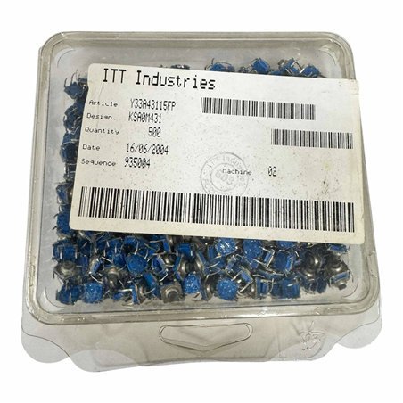 KSA0M431 ITT Tactile Momentary PushButton Switch Through Hole SPST 0.01A 32V [Qtyx500]