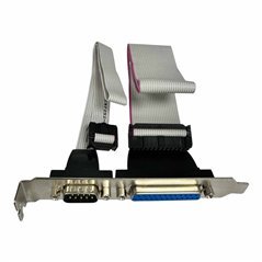 Serial DB9 Pin Com to Parallel DB25 Pin LPT Cable with PCI Slot Header Bracket