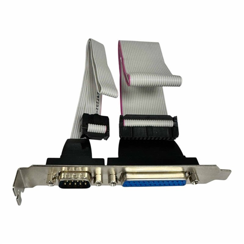 Serial DB9 Pin Com to Parallel DB25 Pin LPT Cable with PCI Slot Header Bracket