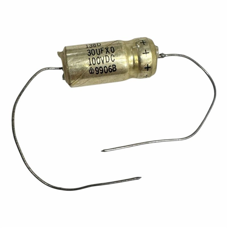 138D Sprague Capacitor Axial Tantalum 30uF 100V 21x10mm