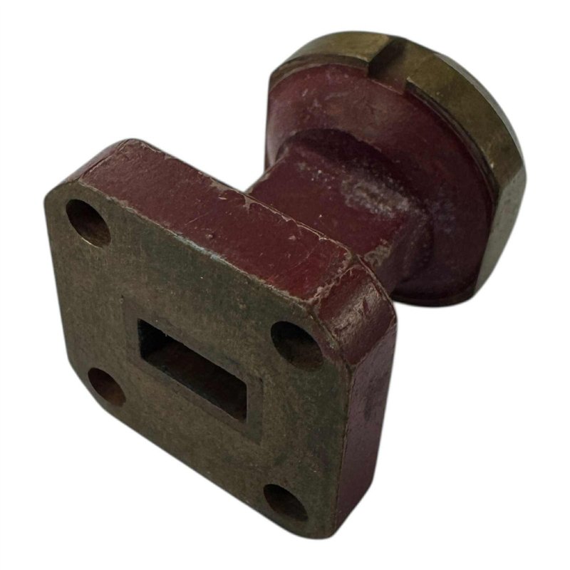 Waveguide Circular To Rectangular Flange Adapter WR28 WR-28 Length 22mm