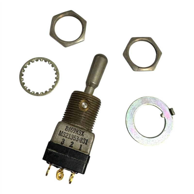 MS21353-831 Toggle Switch 8869K9X ON-ON-ON DP3T 28Vdc 5A