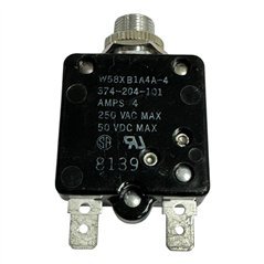 W58XB1A4A-4 Potter Brumfield Thermal Magnetic Circuit Breaker Push to Reset 1 Pole 50Vdc 4A