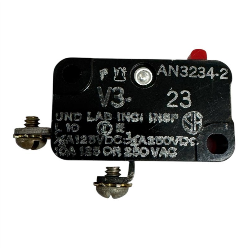 AN3234-2 UND Lab Momentary Snap Action Pushbutton Switch SPST 1/2A 125Vac