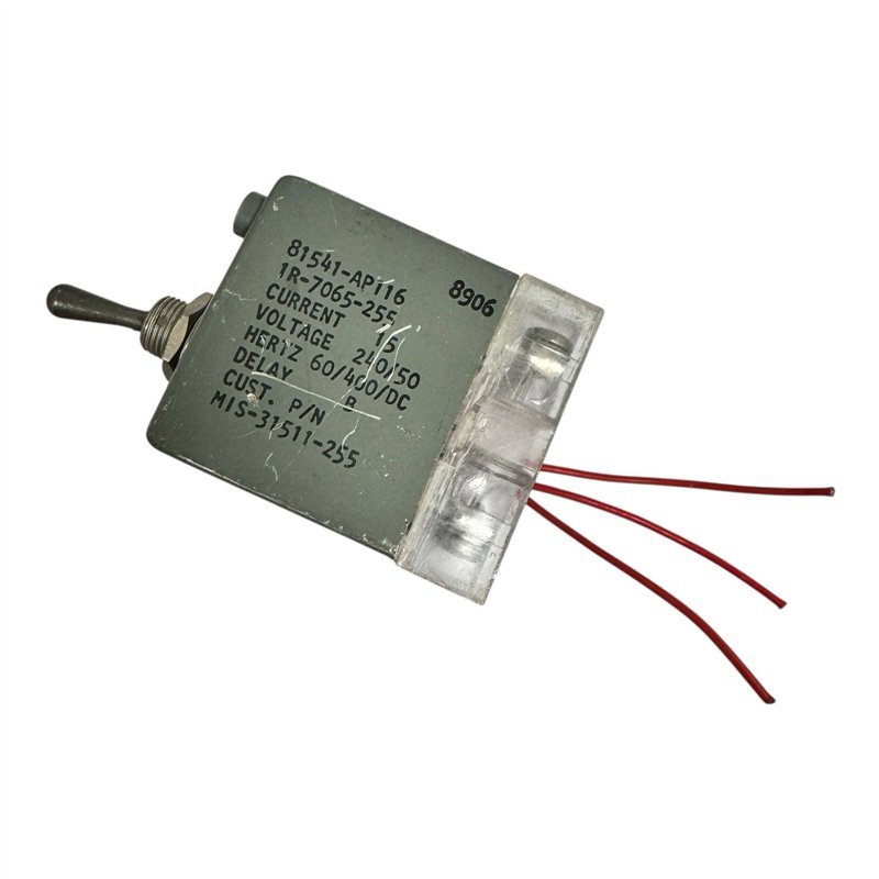AP116-1R-7065-255 Airpax Circuit Breaker 15A 250Vac 50Vdc 60/400Hz