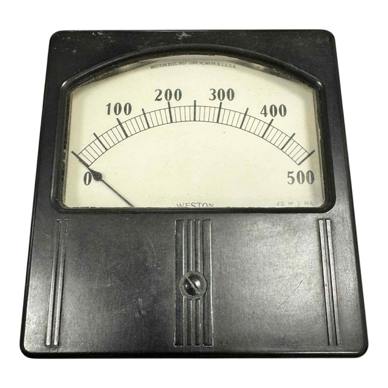 Model 741 Weston Analog Panel Meter Ammeter 0-500mA 102.5x108.5mm