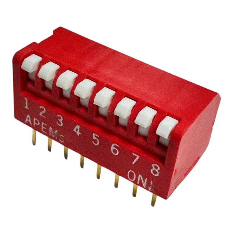 DP08V DIP Slide Switch 8 Position SPST
