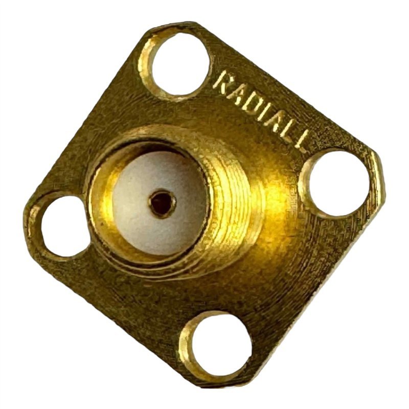 R125501000 Radiall RF Connector 4 Hole Flange Panel Mount SMA(f) 18GHz