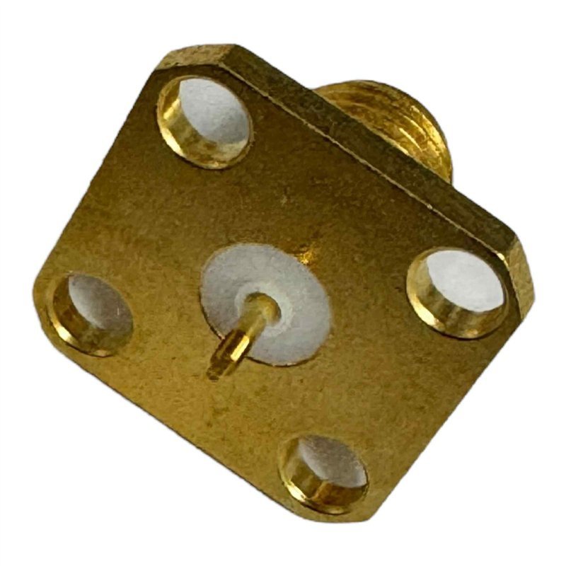 R125501000 Radiall RF Connector 4 Hole Flange Panel Mount SMA(f) 18GHz
