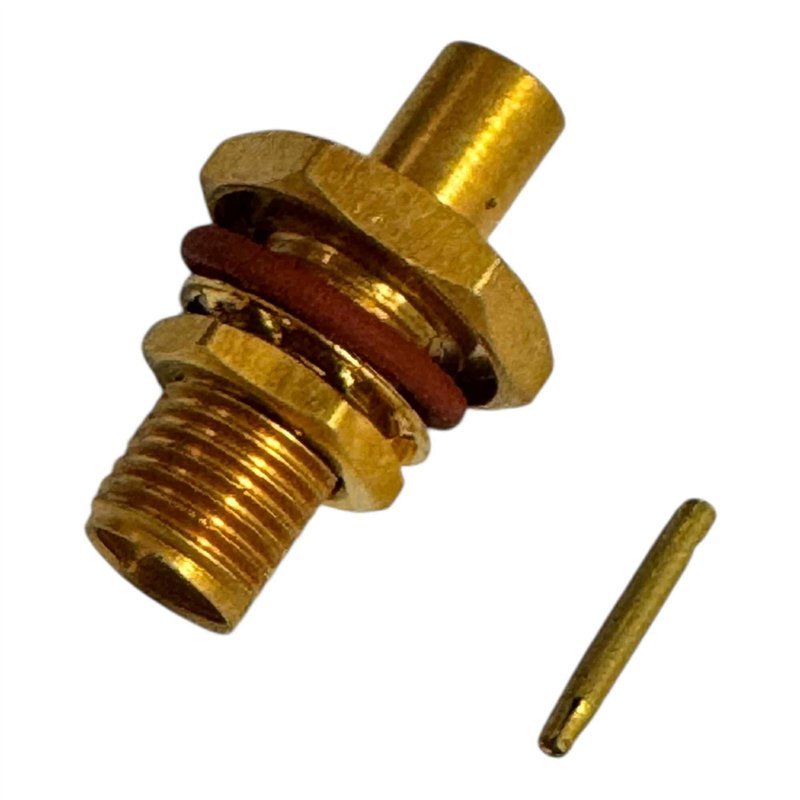 Telco RF Connector Straight Crimp Plug Bulkhead SMA(f) For RG58 Cable