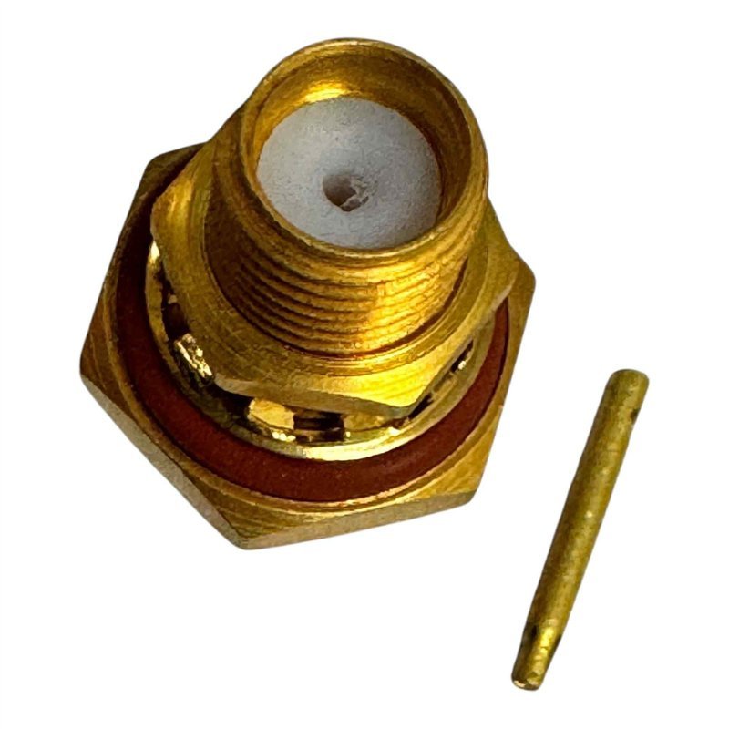 Telco RF Connector Straight Crimp Plug Bulkhead SMA(f) For RG58 Cable