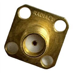R125501 Radiall RF Connector 4 Hole Flange Panel Mount Jack Terminal SMA (f)