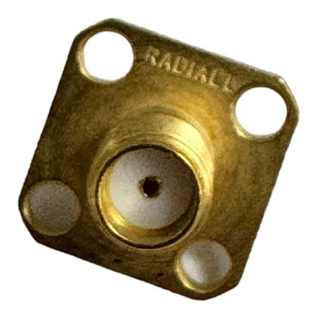 R125501 Radiall RF Connector 4 Hole Flange Panel Mount Jack Terminal SMA (f)