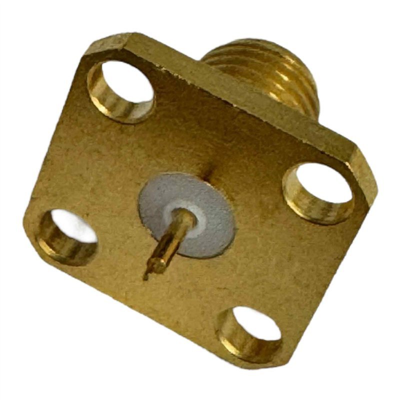 R125501 Radiall RF Connector 4 Hole Flange Panel Mount Jack Terminal SMA (f)