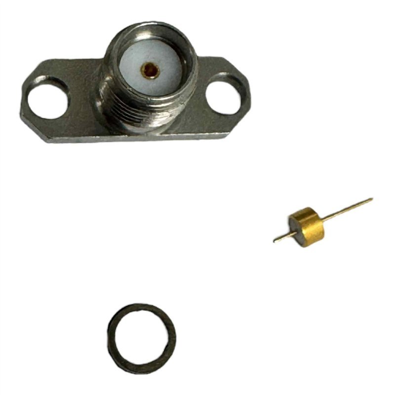 R125631001 Radiall RF Connector 2 Hole Flange Mount Jack SMA(f)
