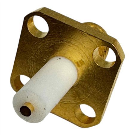 383201002 RF Connector 4 Hole Flange Panel Mount Jack Terminal SMA(f) 4520-00-359-9231