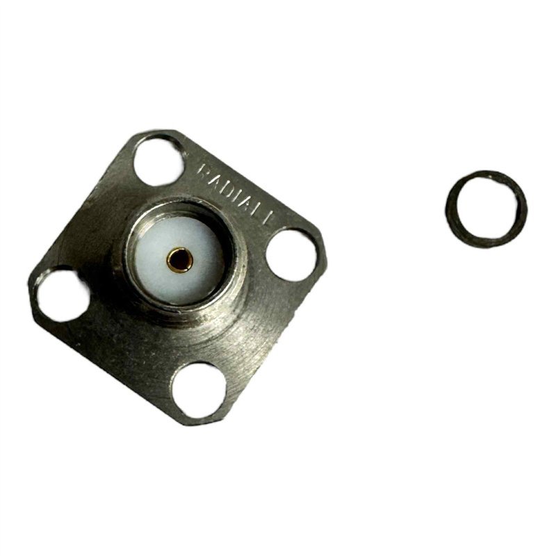 R125411001 Radiall RF Connector 4 Hole Flange Mount Jack Terminal SMA(f) 18GHZ