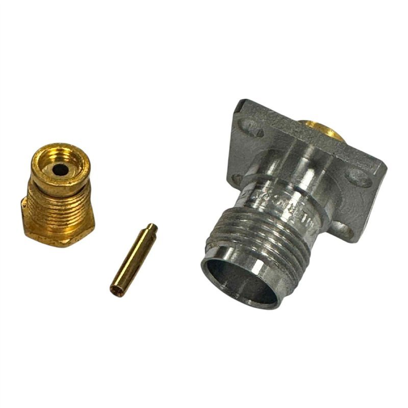 3106-7885-00 Americon RF Connector 4 Hole Flange Panel Mount TNC (f) For RG405/U Cable