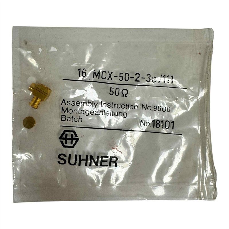 16MCX-50-2-3C/111 Huber Suhner RF Connector Right Angle MCX (m) For RG174 Cable 6Ghz 50Ohm