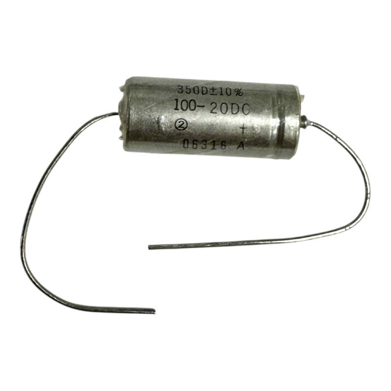 350D Capacitor Axial Wet Tantalum 100uF 20V 20x9mm