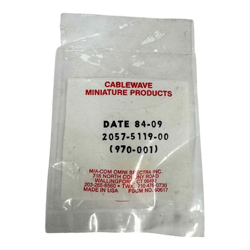 2057-5119-00 Macom RF Connector Straight Bulkhead Jack SMA (m)