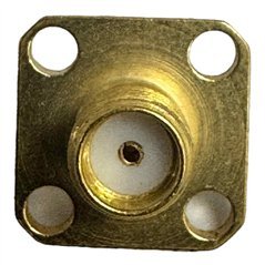 Genex RF Connector 4 Hole Flange Panel Mount Jack SMA(F) Gold Plated