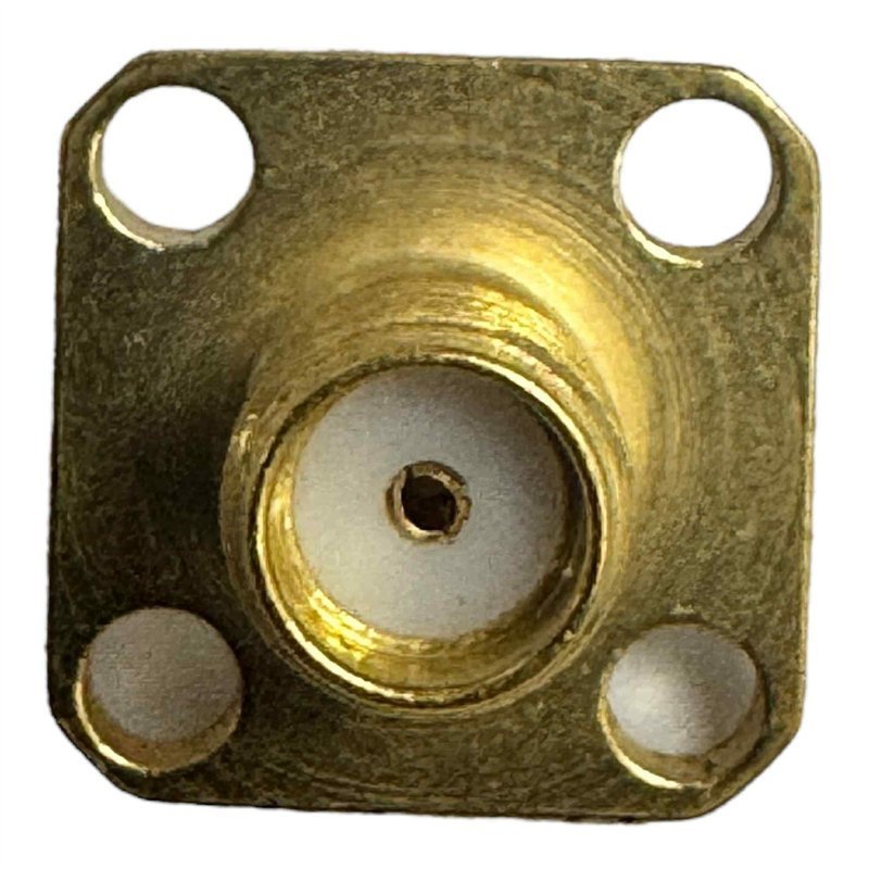 Genex RF Connector 4 Hole Flange Panel Mount Jack SMA(F) Gold Plated