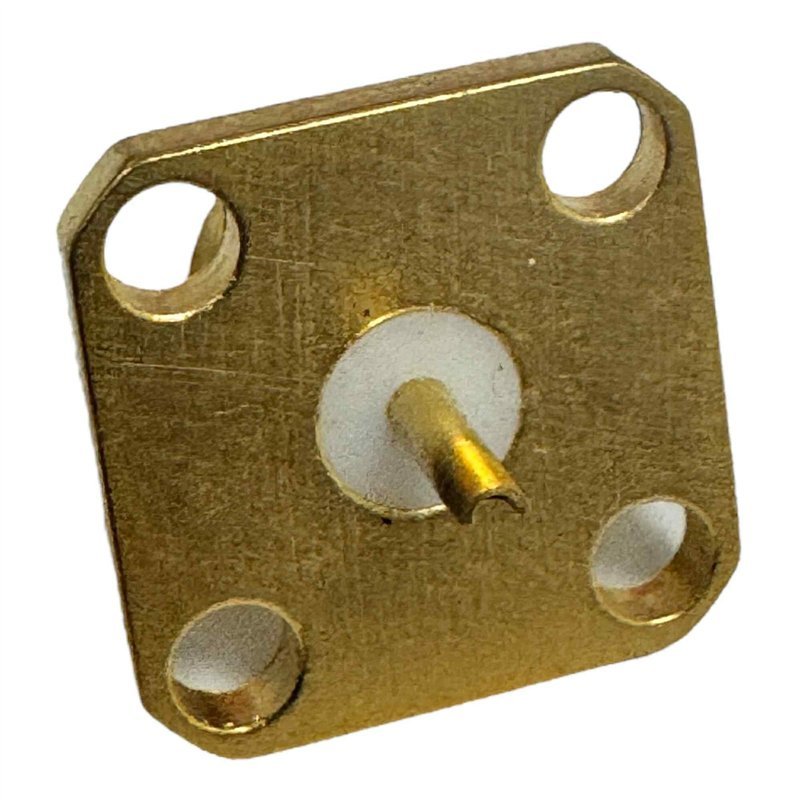 Genex RF Connector 4 Hole Flange Panel Mount Jack SMA(F) Gold Plated