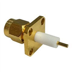 2052-1201-00 Macom RF Connector 4 Hole Flange Panel Mount Jack SMA (m)