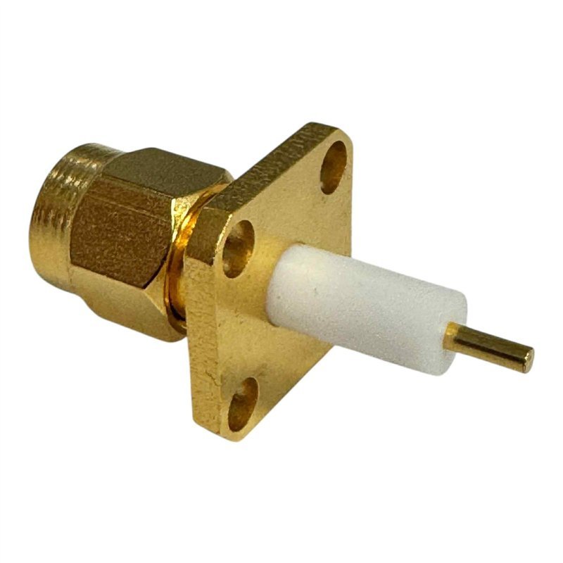2052-1201-00 Macom RF Connector 4 Hole Flange Panel Mount Jack SMA (m)