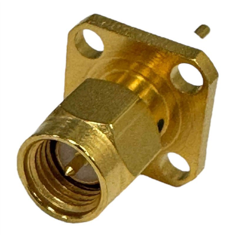 2052-1201-00 Macom RF Connector 4 Hole Flange Panel Mount Jack SMA (m)