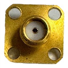 GD.043.725 Compel RF Connector 4 Hole Flange Panel Mount Jack SMA (f)