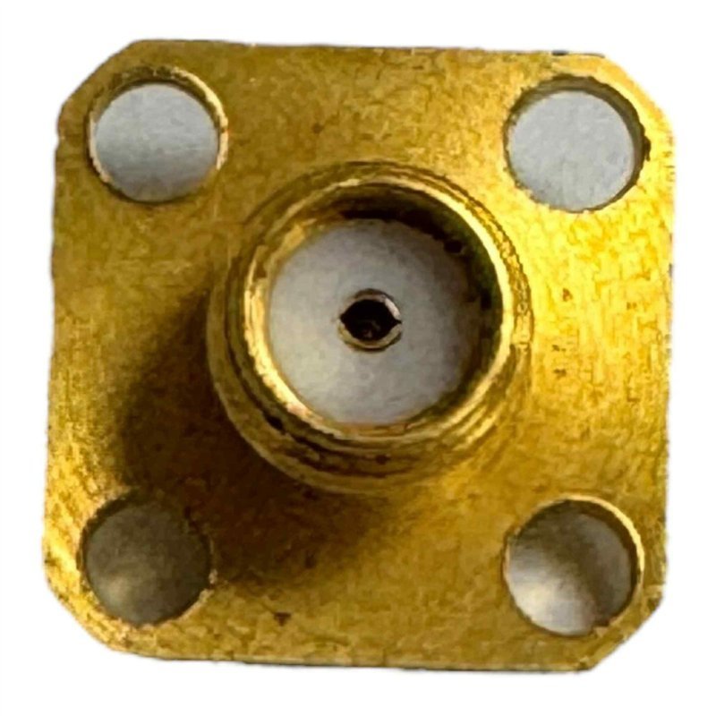 GD.043.725 Compel RF Connector 4 Hole Flange Panel Mount Jack SMA (f)