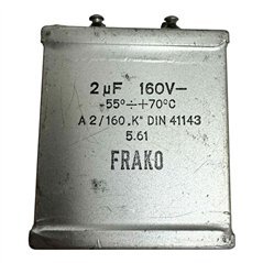 Frako Paper In Oil Capacitor 2uF 160V