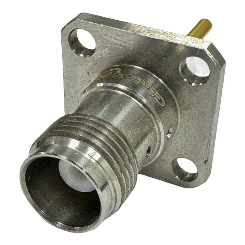 Genex RF Connector 4 Hole Flange Panel Mount Long Jack TNC(f)