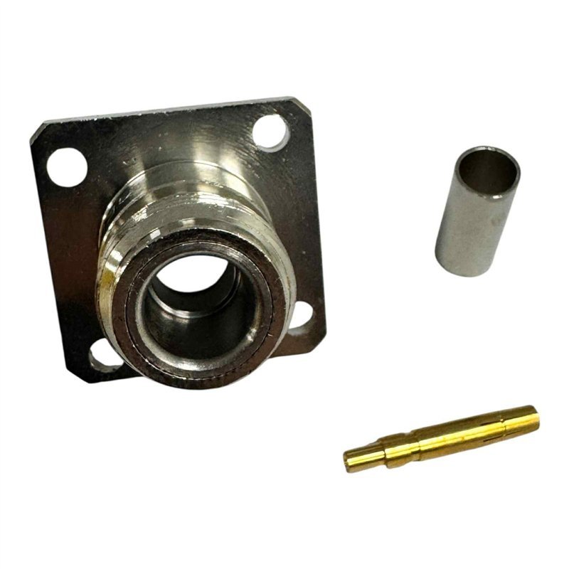 Genex RF Connector 4 Hole Panel Mount Crimp For RG58 Cable