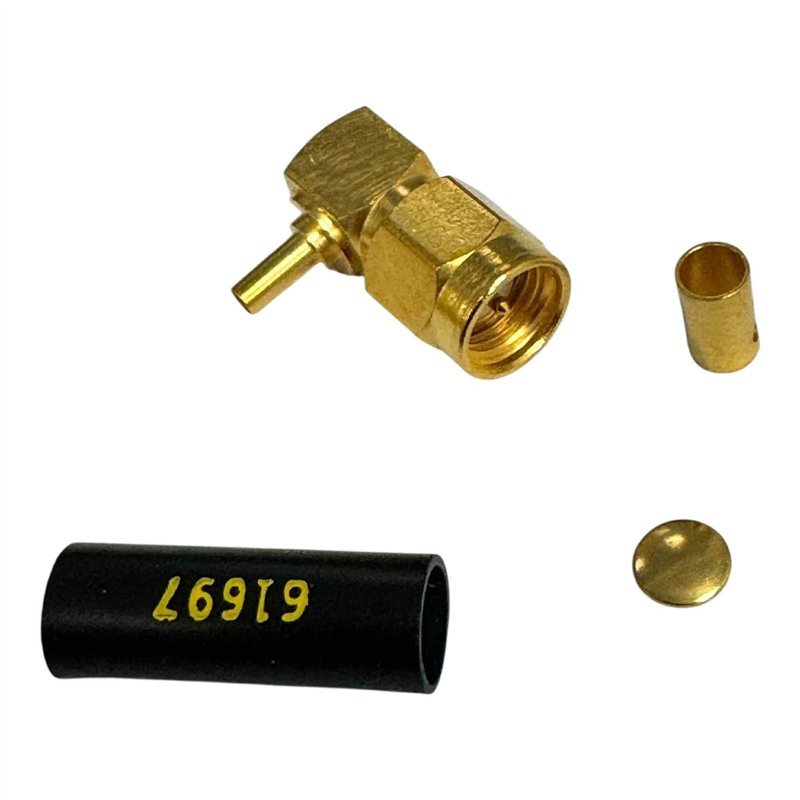 2037-5006-00 Omni Spectra RF Connector Right Angle Crimp Plug SMA (m) For RG188 Cable