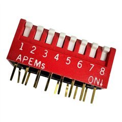 Apem DIP Slide Switch 8 Position Goldpin SPST